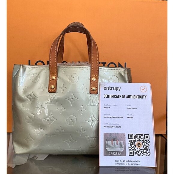 Louis Vuitton Monogram Vernis Bedford Handbag With Leather Handles - Silver & Br - Picture 1 of 12